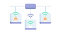 Connected Smart Home Devices Network with Wi-Fi, vector design Generative AI Royalty Free Stock Photo