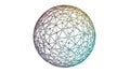 Connected Sphere: Abstract Wireframe Network in Gradient Tones Royalty Free Stock Photo