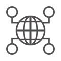 Connected Users Vector Line icon isolated Graphic .Style in EPS 10 simple Line Icon element business & office concept. .
