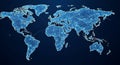 Connected World Map Network Royalty Free Stock Photo