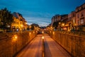 Connecticut Avenue at sunset, at Dupont Circle, in Washington, DC Royalty Free Stock Photo