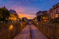 Connecticut Avenue at sunset, at Dupont Circle, in Washington, DC Royalty Free Stock Photo