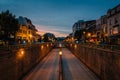 Connecticut Avenue at sunset, at Dupont Circle, in Washington, DC Royalty Free Stock Photo