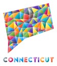 Connecticut - colorful low poly us state shape.