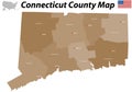 Connecticut county map Royalty Free Stock Photo