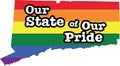 Connecticut gay pride vector state sign Royalty Free Stock Photo