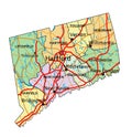 Connecticut - detailed editable political map with labeling. Royalty Free Stock Photo