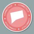 Connecticut label flat sticker design.