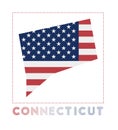 Connecticut Logo. Map of Connecticut with us. Royalty Free Stock Photo