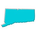 Connecticut map shape, united states of america. Flat concept icon symbol vector illustration