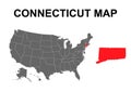 Connecticut map shape, united states of america. Flat concept icon symbol vector illustration