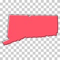 Connecticut map shape, united states of america. Flat concept icon symbol vector illustration