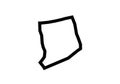 Connecticut outline map state shape