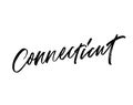Connecticut phrase handwritten with a calligraphic brush. Royalty Free Stock Photo