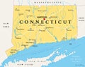 Connecticut, political map, State of Connecticut, CT