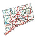 Connecticut road and highway map.