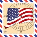 Connecticut stamp. Vector illustration decorative design