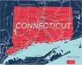 Connecticut state detailed editable map Royalty Free Stock Photo