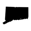 Connecticut, state of USA - solid black silhouette map of country area. Simple flat vector illustration Royalty Free Stock Photo