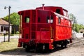 Connecticut Valley Railroad with red diesel locomotive Royalty Free Stock Photo