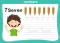 Connecting dot and printable numbers exercise for preschool and kindergarten kids Royalty Free Stock Photo