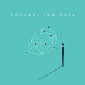 Connecting dots business concept. Problem solution finding abstract vector illustration with businessman.