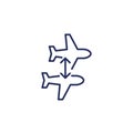 connecting flight, transit line icon