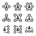 Connecting people icon set Royalty Free Stock Photo