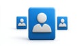 Connecting people, visual representation of teamwork, communication, and global diversity through blue white icons Royalty Free Stock Photo