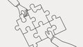 Connecting puzzle pieces, teamwork and solution, vector design Generative AI Royalty Free Stock Photo