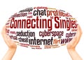 Connecting Singles word cloud hand sphere concept