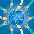 Connecting world building transportation network globe collaboration team work interconnection Royalty Free Stock Photo