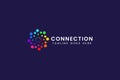 Dot Colorful Abstract Logo for Business Company Network Connection