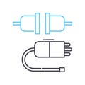 connection cables line icon, outline symbol, vector illustration, concept sign