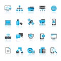 Connection, communication and network icons