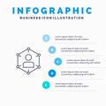 Connection, Communication, Network, People, Personal, Social, User Line icon with 5 steps presentation infographics Background Royalty Free Stock Photo