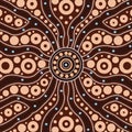 Connection concept, Aboriginal art vector painting, Illustration based on aboriginal style of dot background Royalty Free Stock Photo