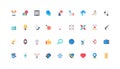 Connection and data share, online cloud service, multimedia transfer color icon set