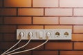 Connection of electrical devices wiring sockets for the design and construction Royalty Free Stock Photo