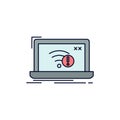 connection, error, internet, lost, internet Flat Color Icon Vector