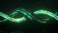 Connection form with green data stream 3D rendering illustration