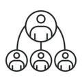 Connection icon in line design. connection, network, people, teamwork, collaboration, relation, structure on white background Royalty Free Stock Photo