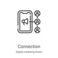 connection icon vector from digital marketing lineart collection. Thin line connection outline icon vector illustration. Linear