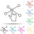 Connection interactive multi color style icon. Simple thin line, outline vector of artifical icons for ui and ux, website or Royalty Free Stock Photo