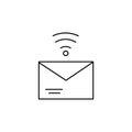 Connection, message, send icon. Simple line, outline vector of information transfer icons for ui and ux, website or mobile Royalty Free Stock Photo