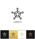 Connection molecule logo or digital science vector icon