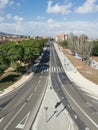 The connection road between small towns near Barcelona, road leading to Viladecans passing through GavÃ , Catalonia, Spain