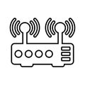 Connection, router, wifi outline icon. Line art vector Royalty Free Stock Photo