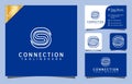 Connection Social Network Tecnology logo design inspiration vector illustration, modern company icon business card