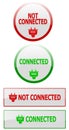 Connection status internet buttons Royalty Free Stock Photo